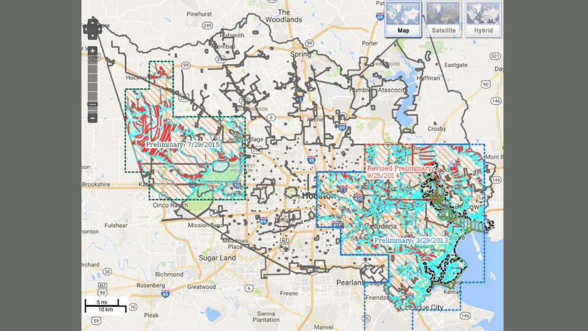 banjir peta di Houston