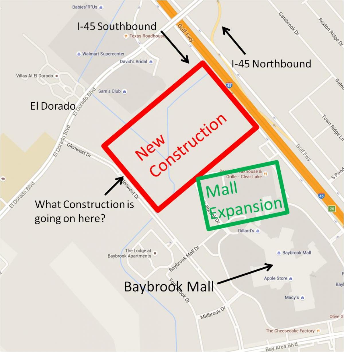 peta dari Baybrook mall