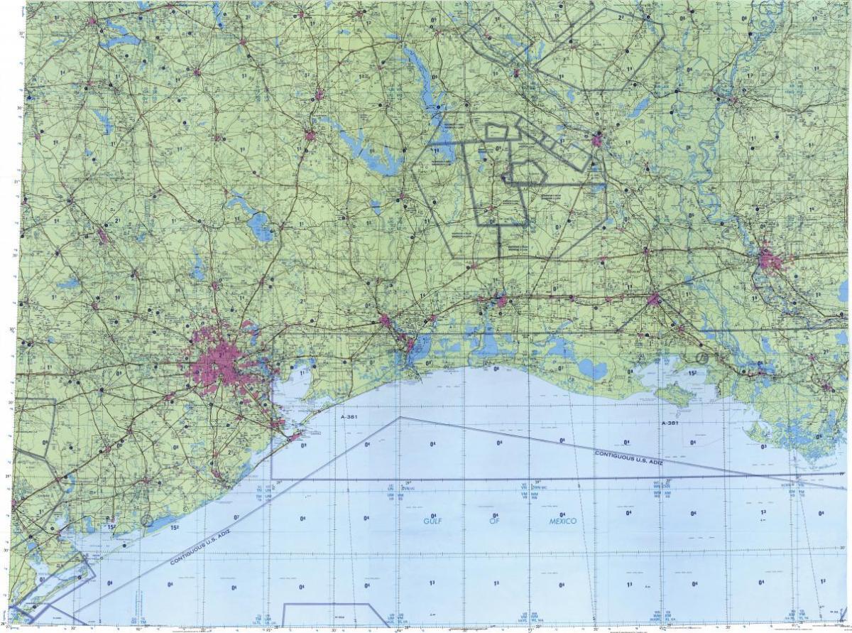 peta topografi Houston