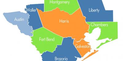 Peta kabupaten Houston