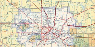 Peta dari Houston jalan raya