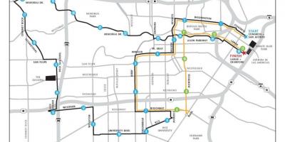 Peta dari Houston marathon