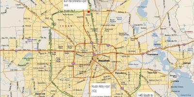 Peta dari Houston area metro