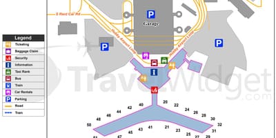 Houston bandara terminal peta