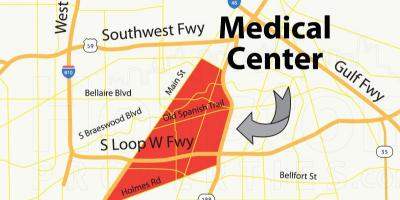 Peta dari pusat medis Houston